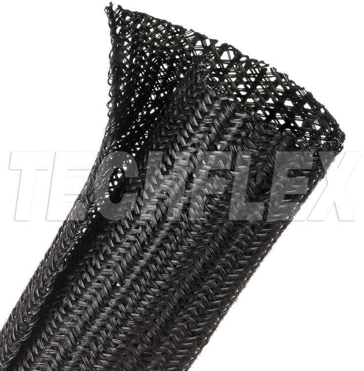 TFX-F6F200TB-150 2 in. Dia. Flexo F6 Flame Retardant Self Wrapping Split Braided Sleeving - 150 ft. Spool