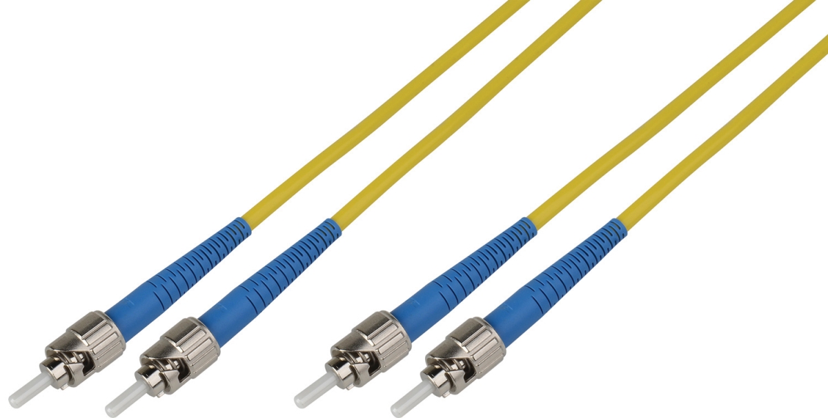 PSMD9-ST-ST-060 60 m 9u-125u Plenum Fiber Optic Patch Cable with Single Mode Duplex ST To ST, Yellow