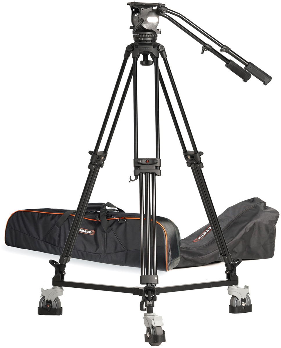 Picture of E-Image IKAN-EG25A2D GA102 2-Stage Aluminum Tripod with Dolly & GH25 Head