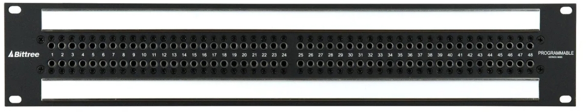 BIT-969S003 12 in. B96DC-NNSST-E3 M2OU12B 2RU 2 x 48 in. 2RU TT Patchbay Front Selectable TRS Audio with ID Rear Punchdown Non-Normal