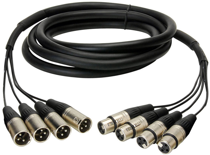 FFS-4M-100 100 ft. Pro Series XLR Snake Fan-Fan 4 Channel