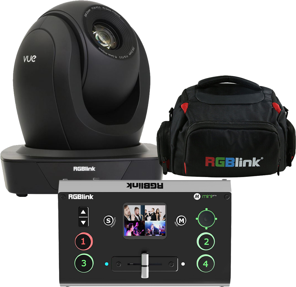 Picture of RGBlink RGL-RGBMINIPROVB VUE 20x H.265-H.264 PTZ Camera Bundle with Mini-Pro Controller & Carrying Case&#44; Black
