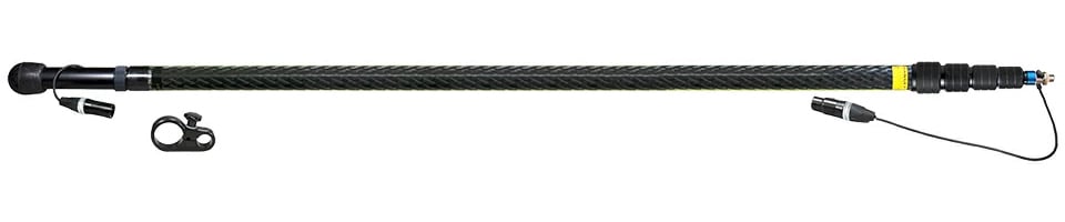 Picture of Ambient Recording AMB-QP5130-CCS Quickpole 5-Section Carbon Fiber Boom Pole with Stereo XLR5 Internal Cable - 4.5 ft. Collapsed - 17.5 ft.