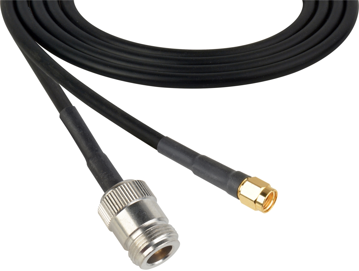 Picture of Laird Digital Cinema 200-RPSMA-NF-15 Wi-Fi 802.11 a-b-g-Compatible Belden 7807A Reverse-Polarized SMA Male to N-Type Female RG58 Antenna Cable