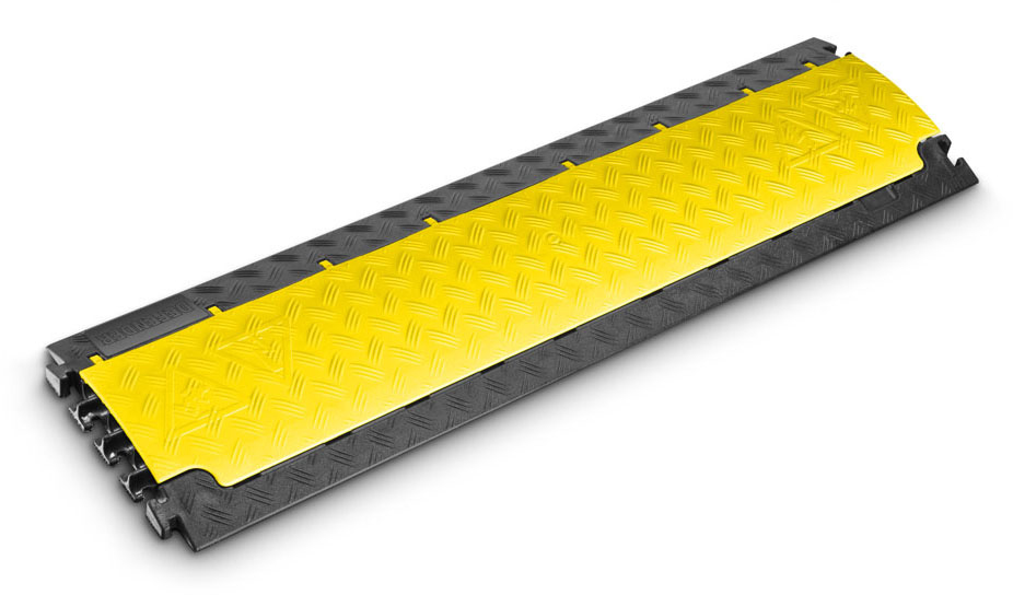 Picture of Defender Cable Protectors DEF-85150 Nano 6-Channel Narrow Cable Protector - Yellow & Black - 39 x 11 x 1.25 in.