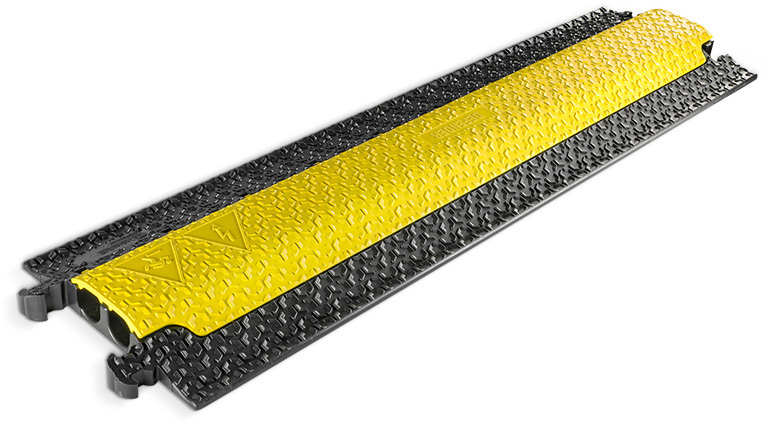 Picture of Defender Cable Protectors DEF-86100 Micro 2 Channel Cable Protector - Yellow & Black - 39 x 10.7 x 1.77 in.