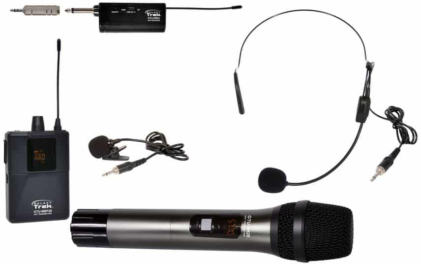 GXY-GTU-SHP5AB UHF Mini Dual Wireless System - Handheld Transmitter-Headset Mic with Transmitter & Dual Receiver -  GALAXY AUDIO