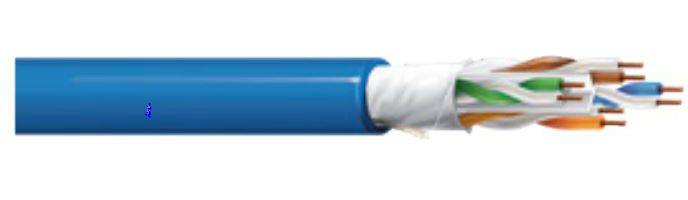WP-254346A1000BE 4 Pair 23AWG UTP 10G CMP-Plenum Cat6A Premise Horizontal Cable - Blue - 1000 ft. - Small OD