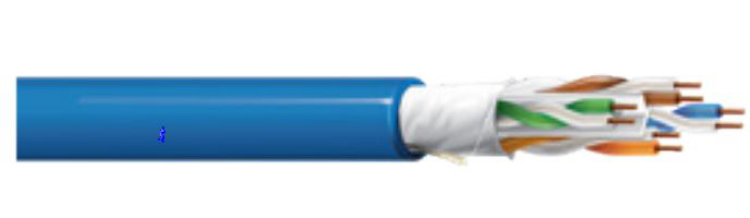 WP-254346AF1000W 4 Pair 23AWG F-UTP 10G CMP-Plenum Cat6A Premise Horizontal Cable - White - 1000 ft.