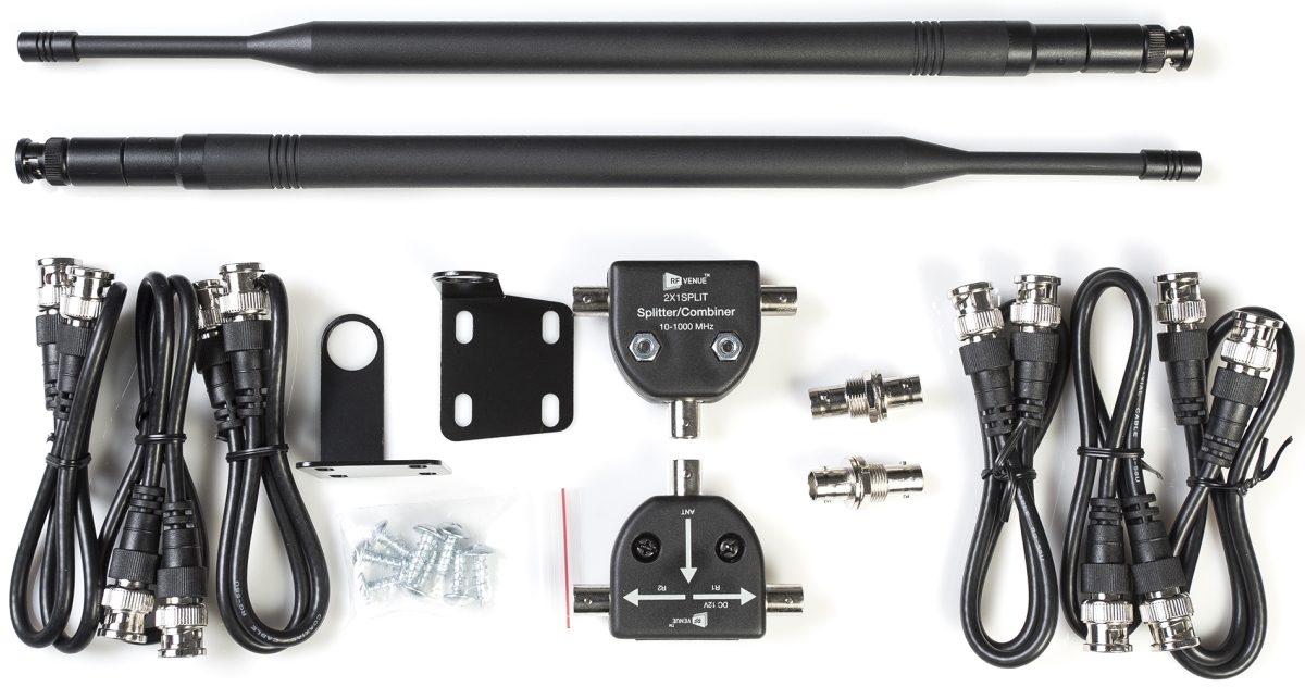 RFV-2CHK470T530 2 Channel Remote Antenna Kit for Wireless Microphones - 470-530 MHz -  RF Venue