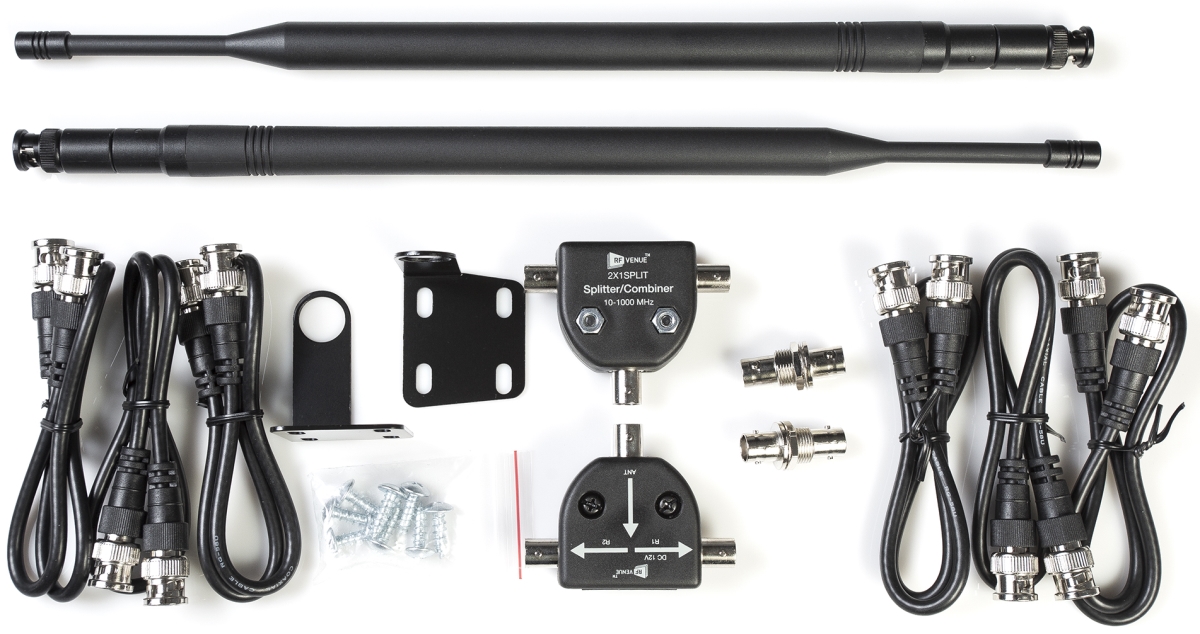 RFV-2CHK530T608 2 Channel Remote Antenna Kit for Wireless Microphones - 530-608 MHz -  RF Venue