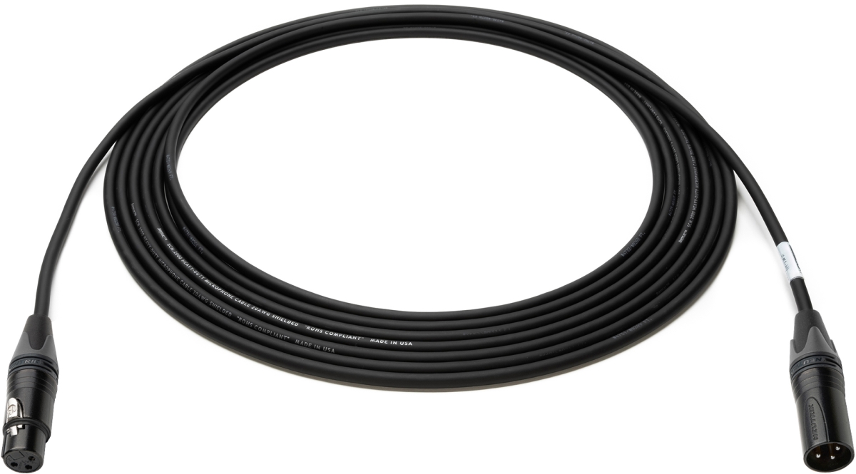 SCTX-XXJ-100 Touring Grade Microphone Cable with Neutrik Black & Silver 3-Pin XLR Connectors - 100 ft.