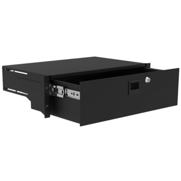 Picture of Penn Elcom PENN-R2293-103UK 10 in. Tour Grade 3RU Rack Drawer with Slam Lock & Keylock - Deep Black