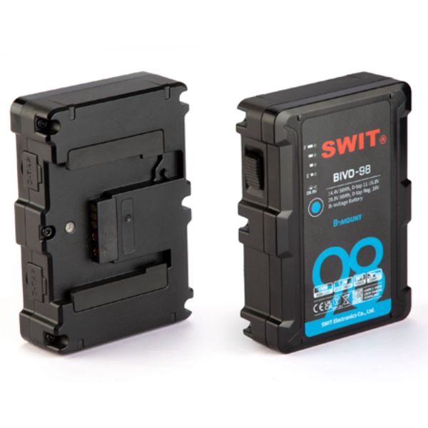 Picture of SWIT Electronics SWIT-BIVO-98 14.4V & 28.8V Dual Voltage 98Wh B-mount Battery with 150W Power Output for most Cine Cameras Lights & Gear