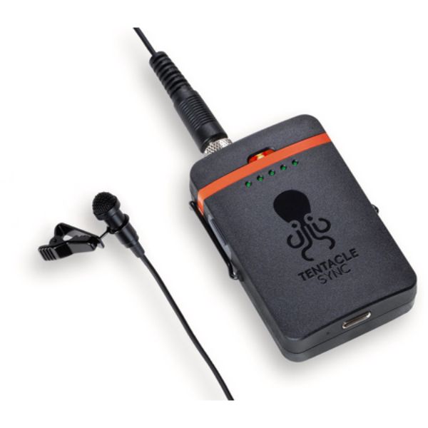 Picture of Tentacle Sync TSN-TR1-US TRACK E Timecode Audio Recorder with Lavalier Microphone & Accessories