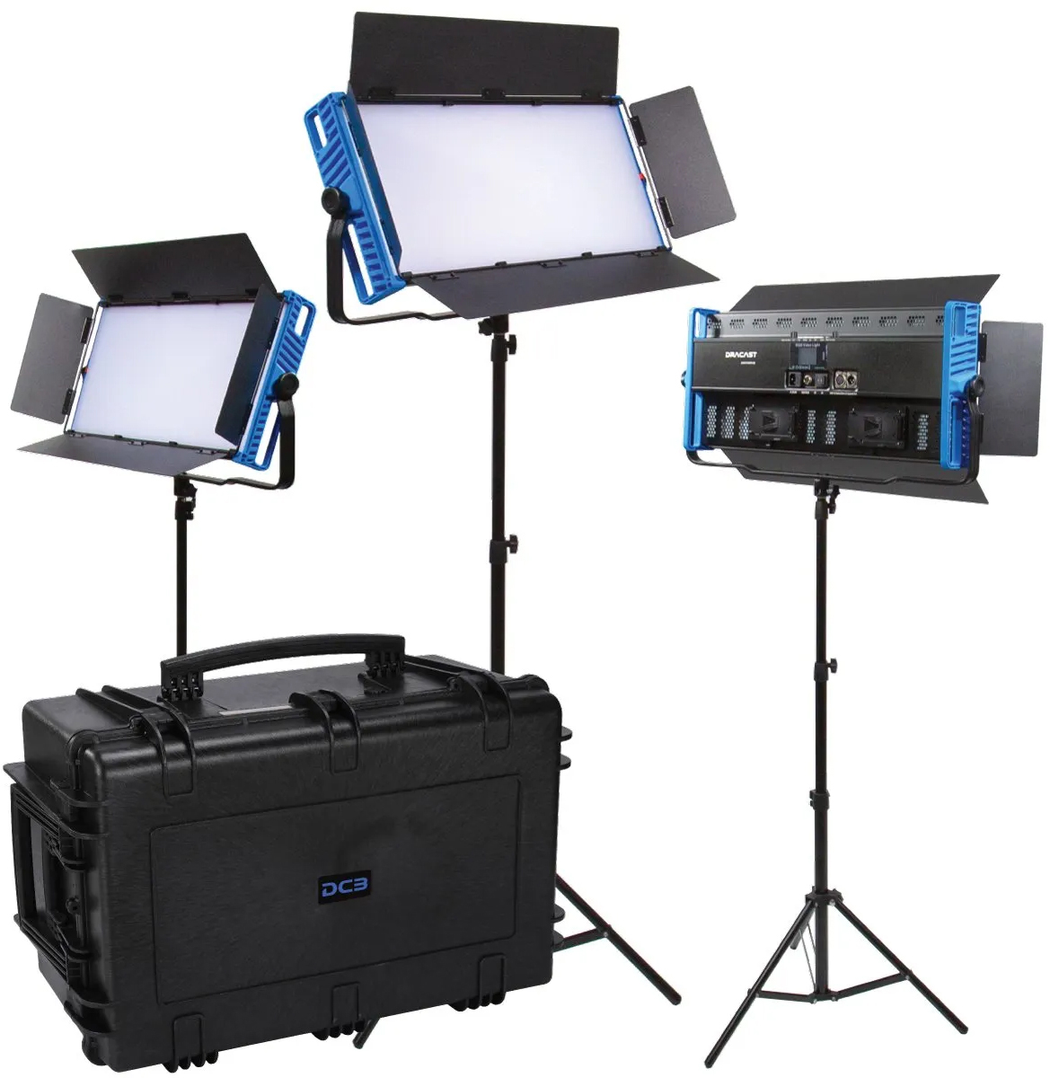 Picture of Dracast DR-DRKP3000B3K Kala Plus Series LED3000 Bi-Color LED 3 Light Kit with Injection Molded Travel Case