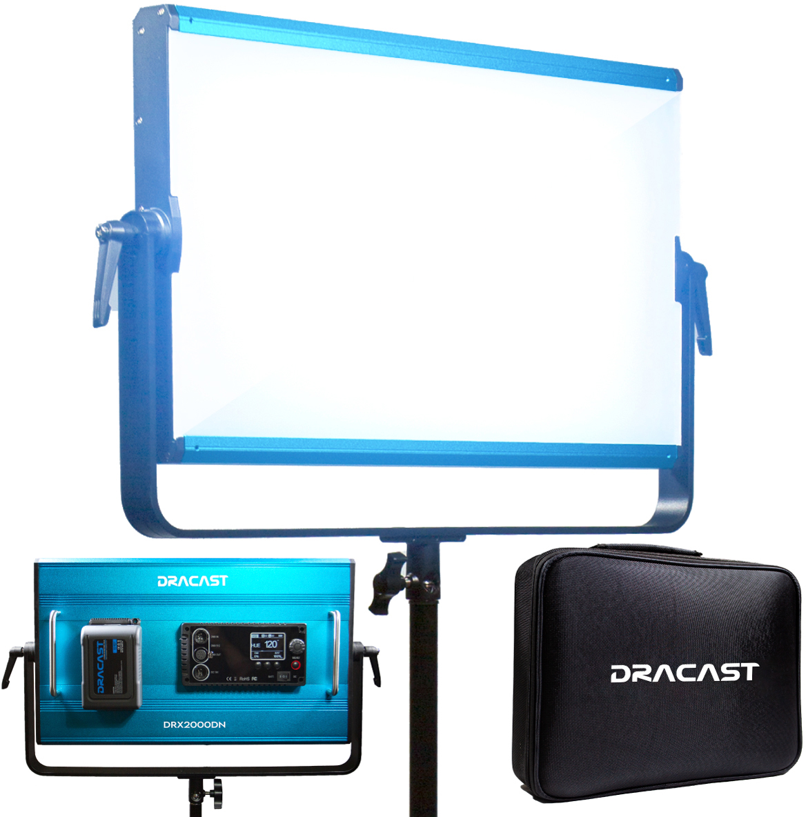 Picture of Dracast DR-DRX2000DN LED2000 X Series Daylight LED Light with V-Mount Battery Plate