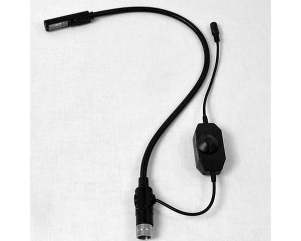 LIT-18X-LED-MIC 18 in. LED Gooseneck Task Light with Threaded Female for Mic Stand, In-Line Dimmer & Power Supply