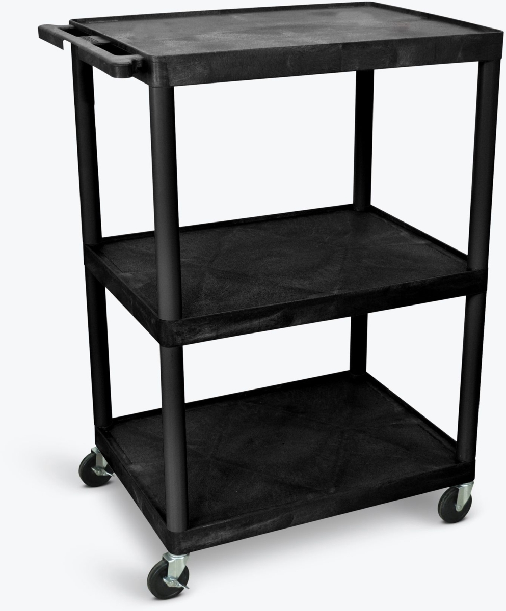 Picture of Luxor LUX-LP48-B 32 x 24 x 48.25 in. 3 Shelf Mobile A-V Cart, Black