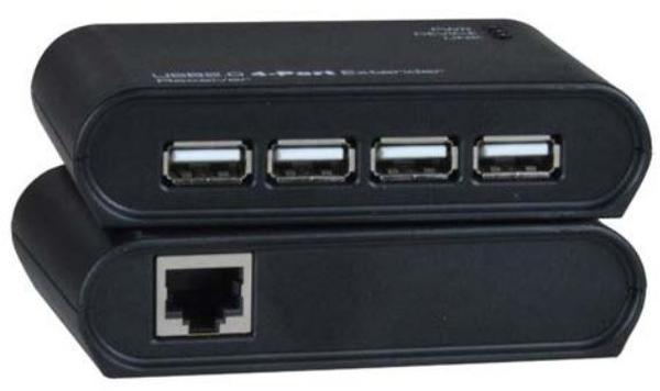NETT-USB2-C5-4LC USB2-C5-4LC 4-Port USB 2.0 Extender Via CAT5-5e6 & 7 Up to 165 ft. Tx-Rx