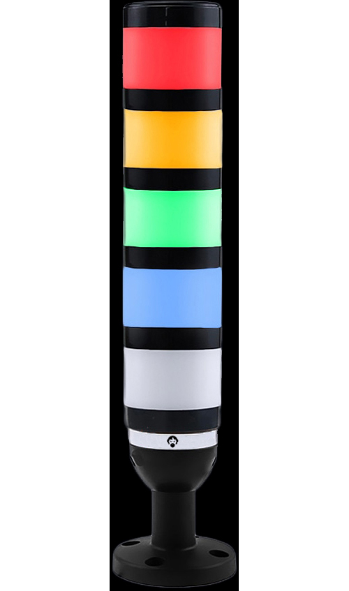 AA-SIGTALLYFIVE Five Studio Signal Tally Lights Tower - White, Blue, Yellow, Green & Red Segments