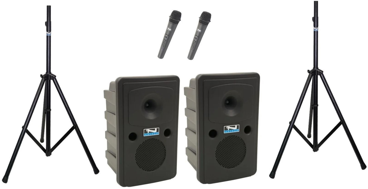 AN-GGAIRFLEXXR2 Go Getter AIRFLEX XR2 -Air Portable PA System Speaker with 2 WH-LINK Wireless HH Mics & Stands - Set of 2 -  Anchor