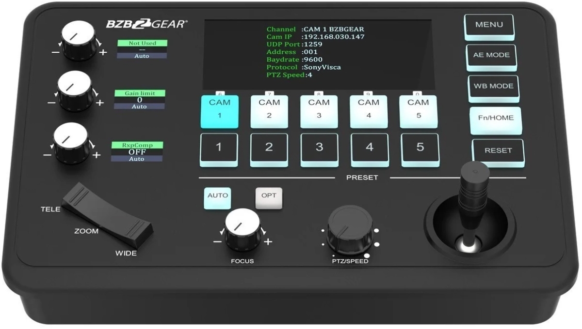 Picture of BZBGEAR BG-COMMANDER-JR Universal Compact Serial & IP PTZ Camera Joystick Controller