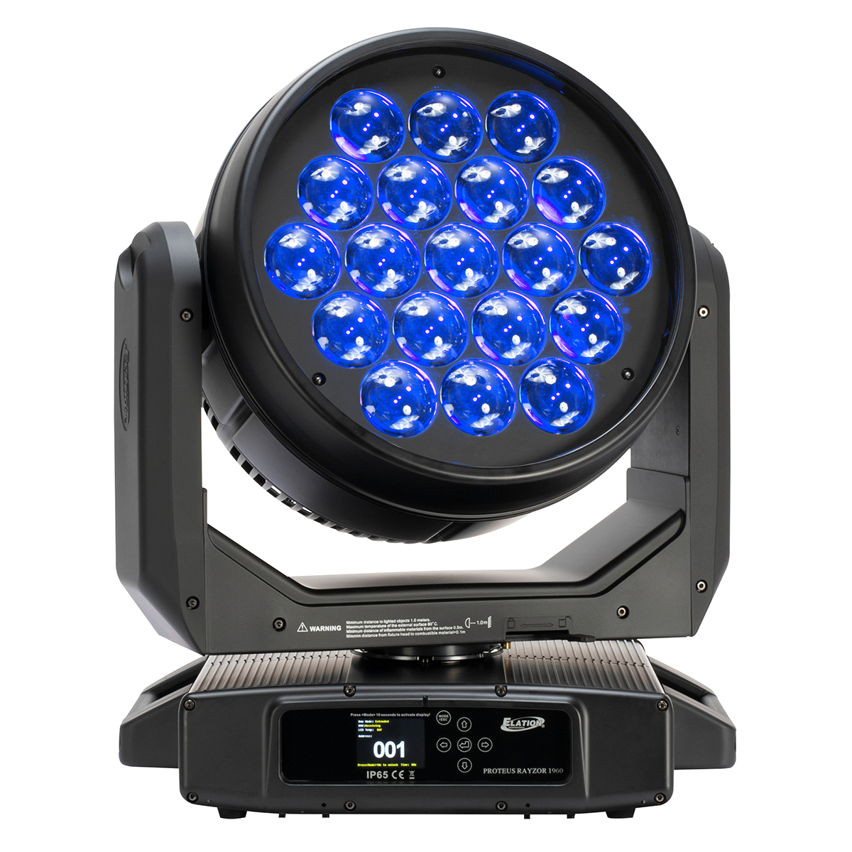 Picture of Elation ELAT-P-RZR-1960 19 x 60 watt PROTEUS RAYZOR 1960 RGBW LED IP65 Wash Fixture with Spark LED