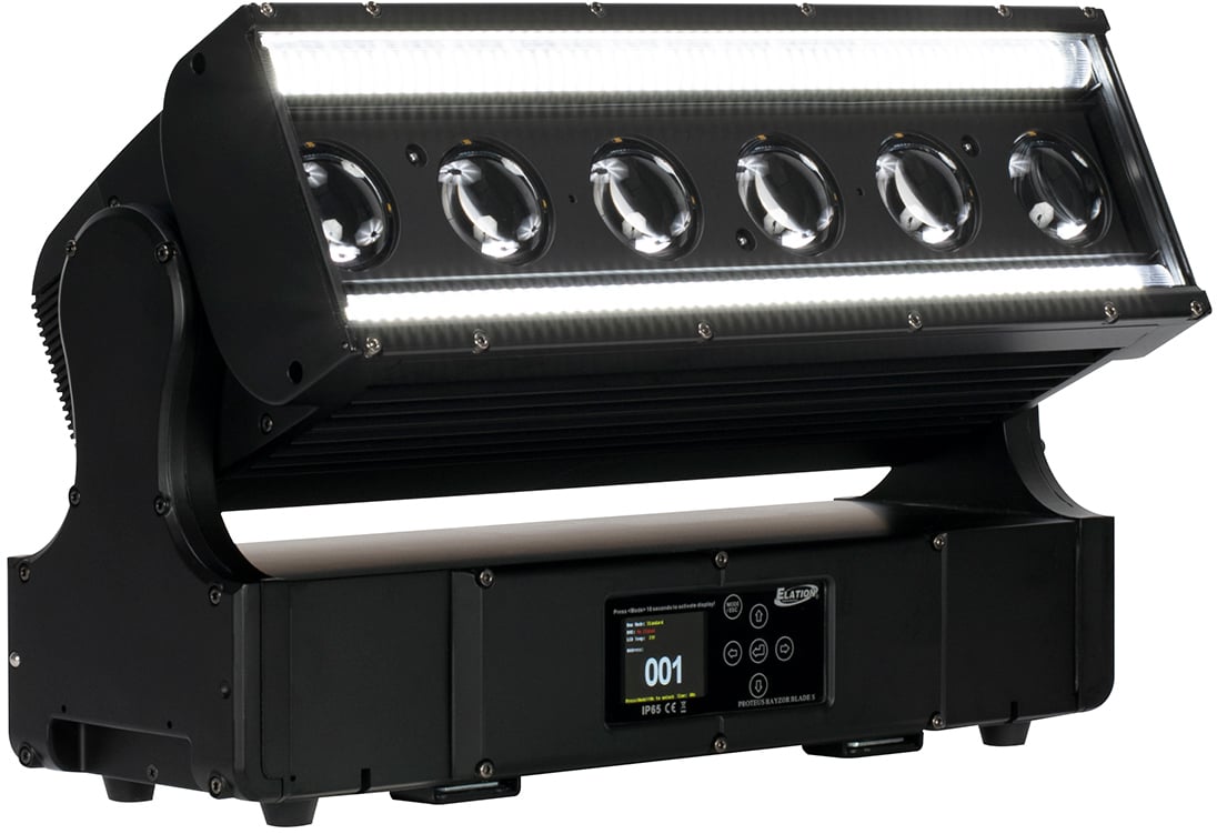 Picture of Elation ELAT-P-RZR-BLD-S 6x PROTEUS RAYZOR BLADE S 60W RGBW LED IP65 Linear Wash Tilt FX Fixture with Spark LED