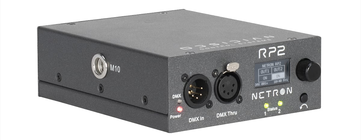 Picture of Elation ELAT-RP2 Obsidian Control Systems NETRON RP2 2-Channel Intelligent 15A 2-way DMX-RDM Power Relay