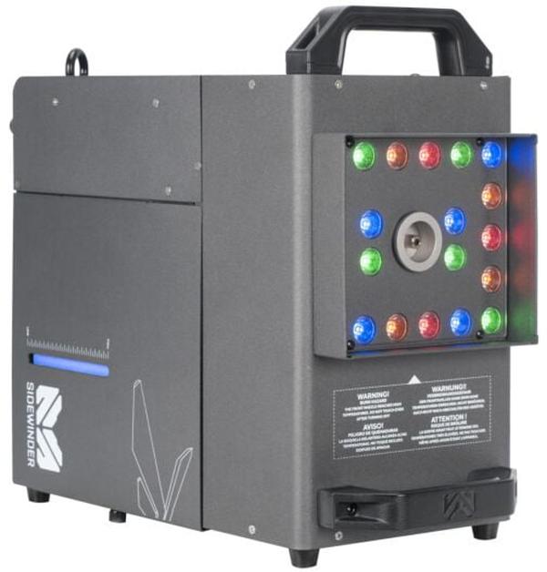 Picture of Elation ELAT-SIDEWINDER 1450 watt 22 x 2 watt Magmatic SIDEWINDER High Velocity CO2 Simulator Fog Machine with LCD Touchscreen Controls