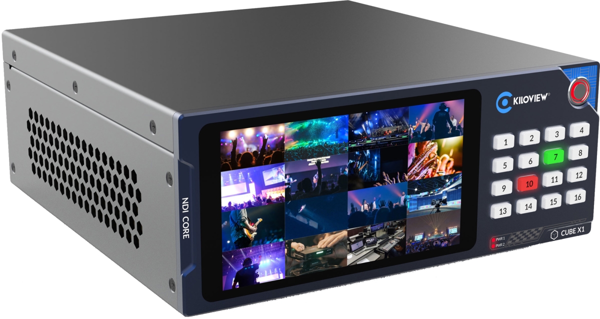 Picture of Kiloview KV-CUBE-X1 CUBE X1 NDI CORE 16x32 Touchscreen Video Switcher with Dual 10G Optical Ports & 1G RJ45 Network Port