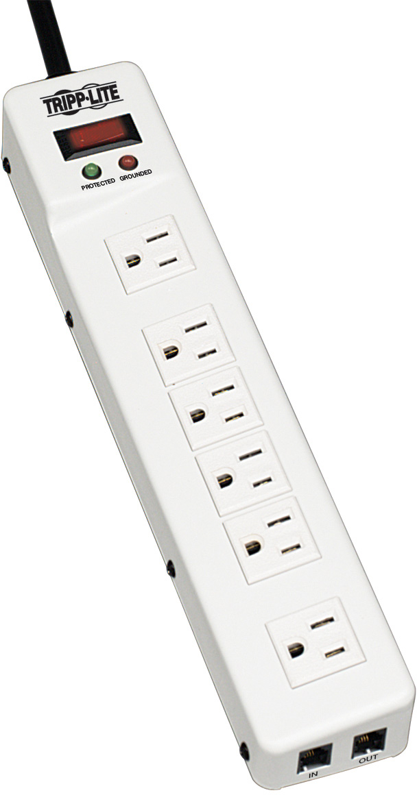Picture of Tripp Lite TRL-TLM626TEL15 Protect It Surge Protector with 6 Right Angle Outlets 15 ft. Cord Tel & Modem Protection