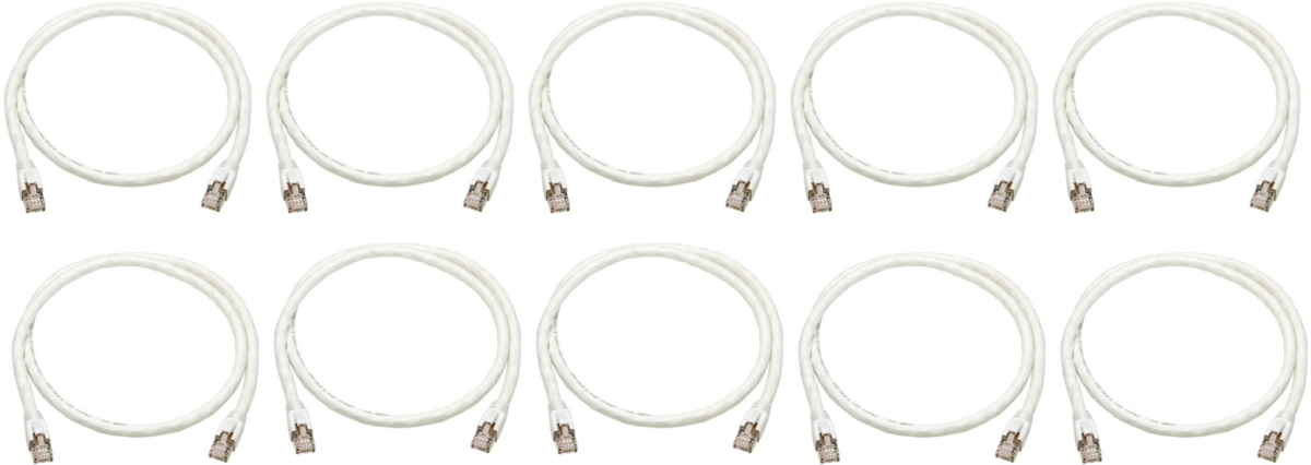 Tripp Lite TRL-N272003WE10 3 ft. Cat8 25G-40G-Certified Snagless Shielded Ethernet Cable, White - Pack of 10