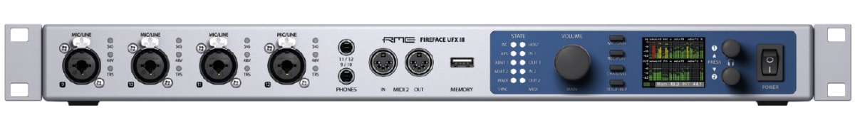RME-UFX3 UFX III 188-Channel 24-Bit 192kHz High-End USB 3.0 Audio Interface - 1RU