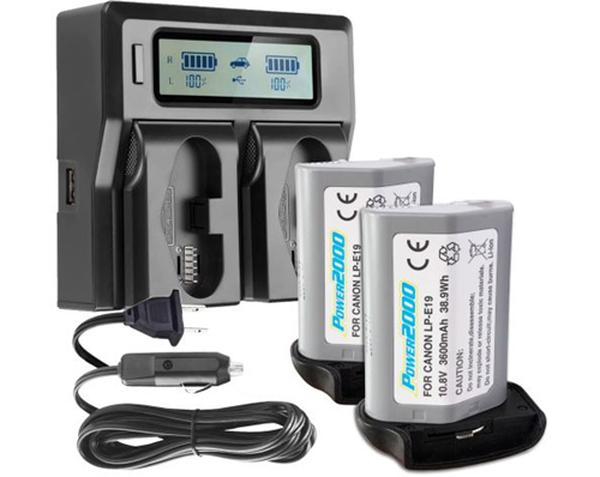 Picture of Vidpro VDP-ACD-4452BC 2x Batteries Plus Dual Bay LCD Charger Kit for Canon LP-E19 2000 ACD-4452BC