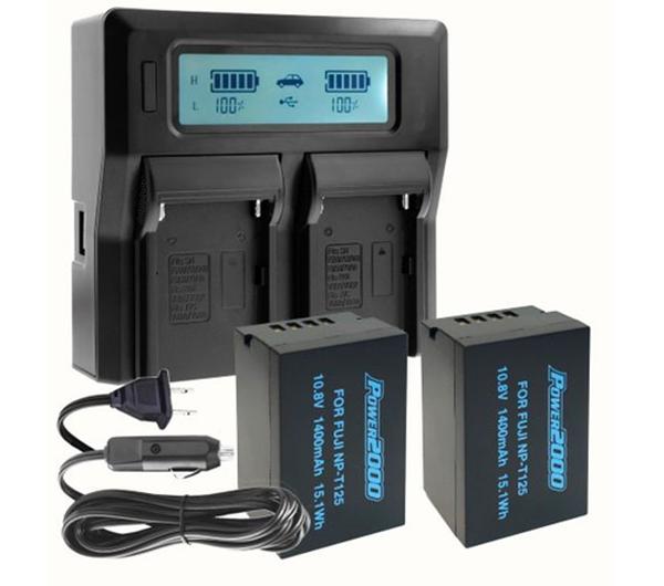 Picture of Vidpro VDP-ACD-4472BC 2x Batteries Plus Dual Bay LCD Charger Kit for Fuji NP-T125 2000 ACD-4472BC