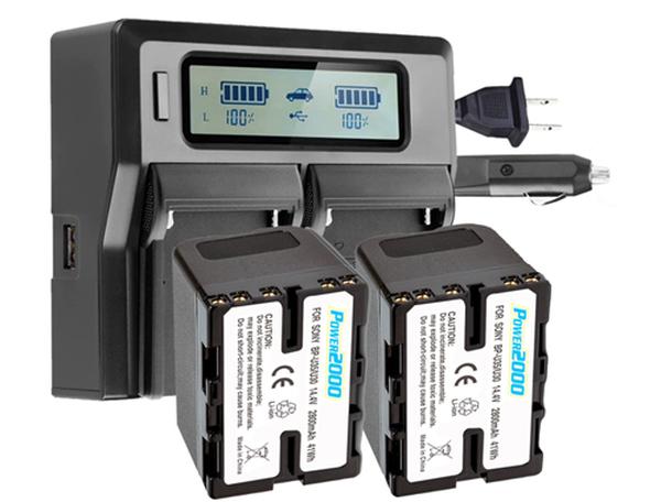 Picture of Vidpro VDP-BP-U352BC 2x Batteries Plus Dual Bay LCD Charger Kit for Sony BP-U35 2000 BP-U352BC