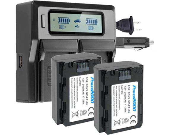 Picture of Vidpro VDP-NP-FZ1002BC 2x Batteries Plus Dual Bay LCD Charger Kit for Sony NP-FZ100 2000 NP-FZ1002BC
