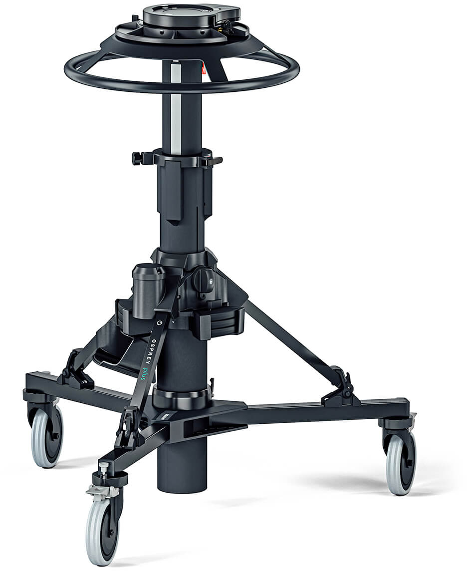 Picture of Vinten VIN-V4171-0002 Osprey Plus OB Fully Steerable 2-Stage Camera Pedestal with Perfectly Balanced Stage for On Shot Movement