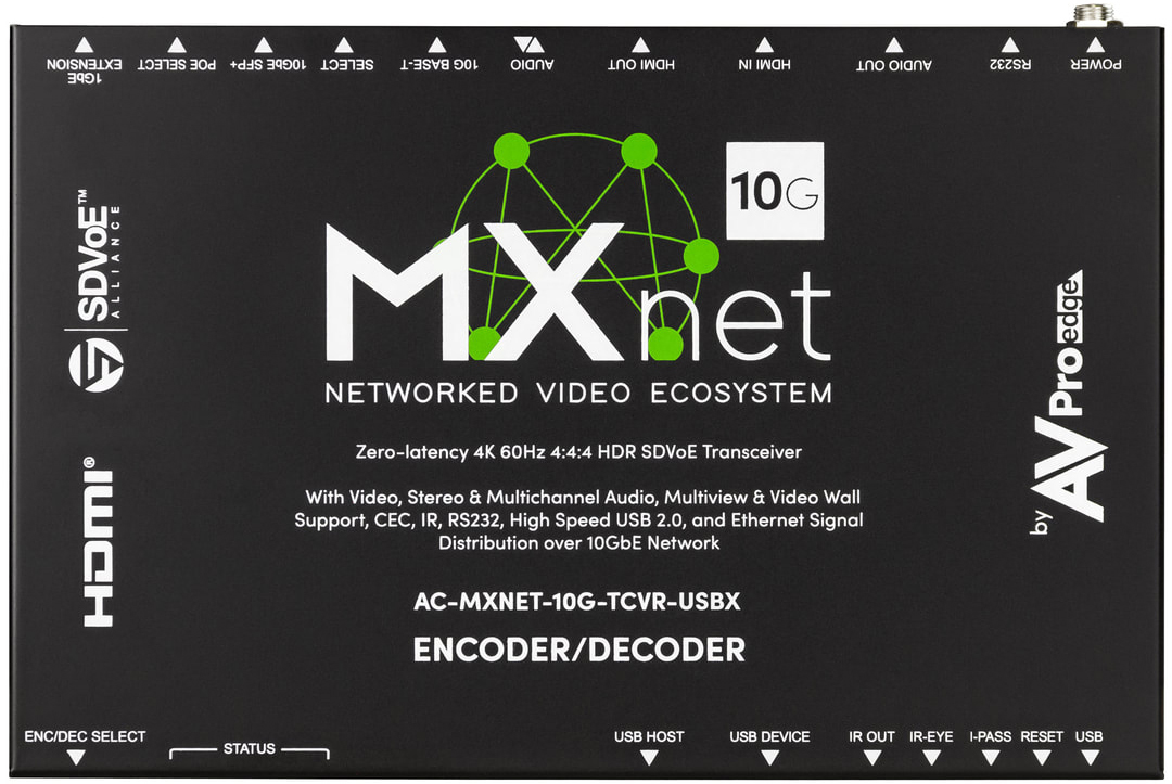 ACMXNET10GTCVRUS 10G SDVOE 4K HDMI AV-Over-IP PoE Transceiver with ICRON USB
