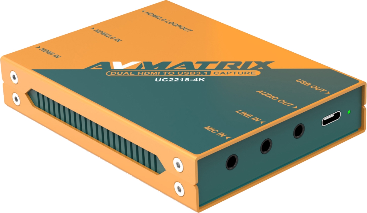 Picture of AVMATRIX AVMX-UC2218-4K UC2218-4K Dual HDMI to USB 3.1 Gen1 Type-C Broadcast Video Capture