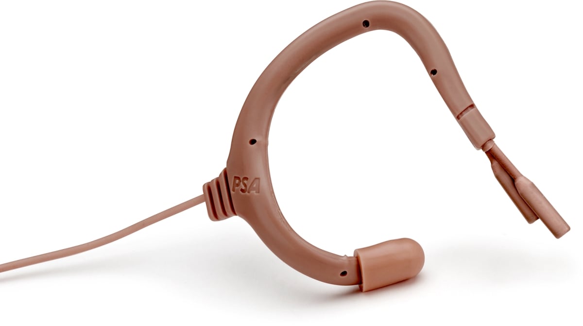 POI-EO2-9WL-SHBN SERIES9 Omni Dual Element IP57 Earmount Microphone with Endure TA4F Connector for Shure, Brown