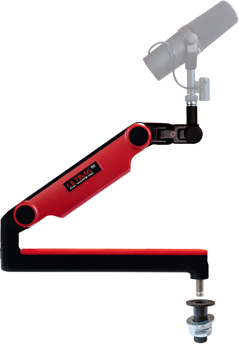 Picture of OC White OCW-ULP-MB-13RED Limited-Edition ProBoom Ultima Gen2 Low-Profile Adjustable Mic Boom&#44; Black & Red