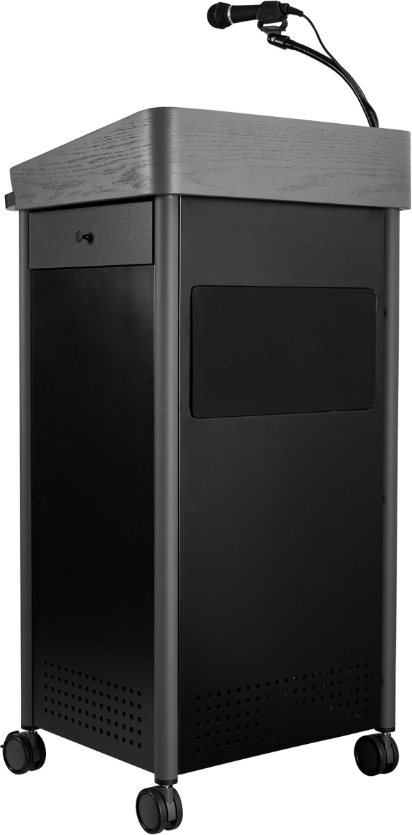 Oklahoma Sound OK-GSL-S Greystone Lectern with Speaker, Charcoal