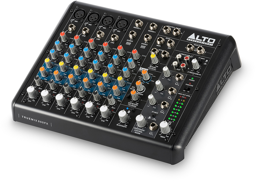 Picture of Alto Professional ALT-TRUEMIX800FX Portable Compact 8-Channel Analog Mixer with USB-Bluetooth & Alesis Multi-FX
