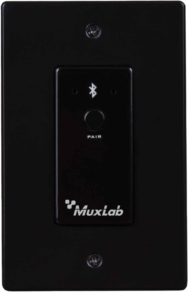 MUX-500554 Bluetooth Audio to Dante Interface 1-Gang Wallplate, Bluetooth Up to 50-75 ft. Range