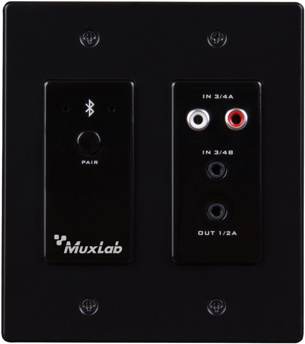 MUX-500555 Bluetooth & Analog Audio to Dante Interface 2-Gang Wallplate