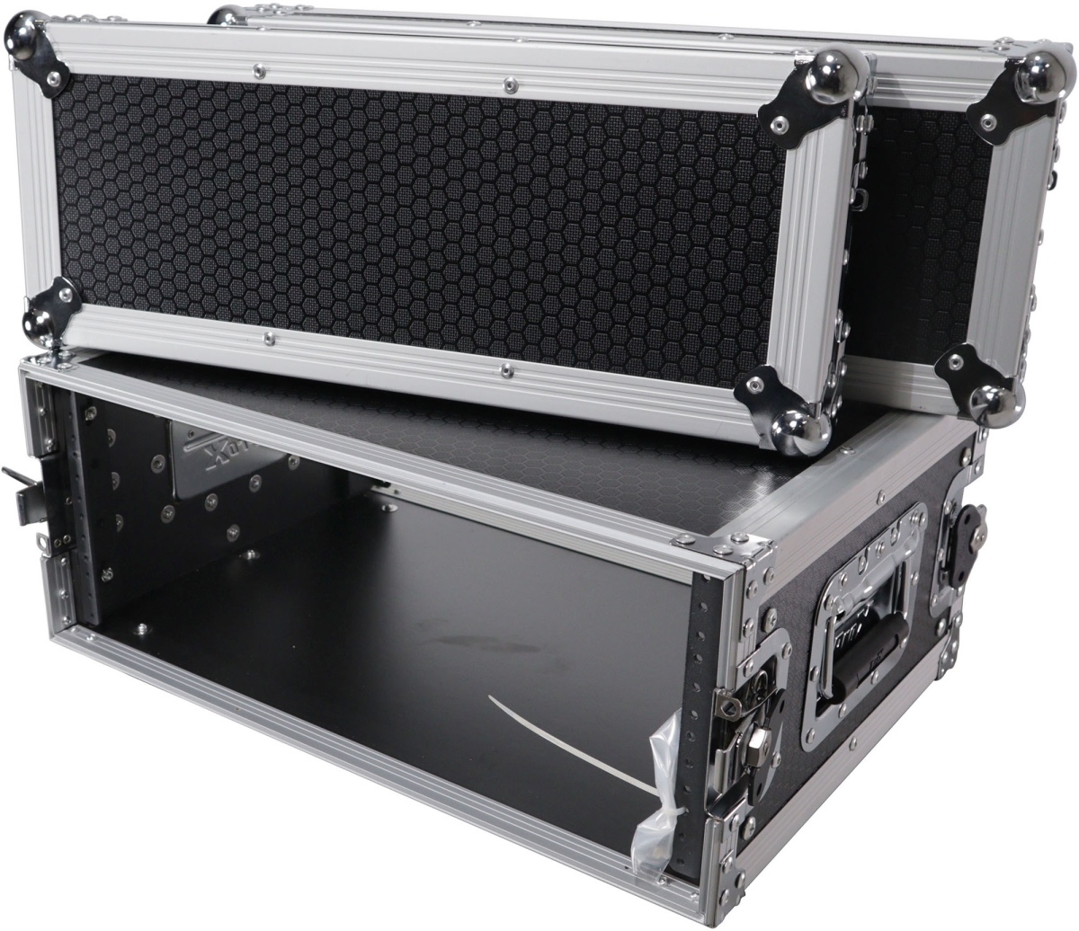 PXG-X-4UE 14 in. Deep with Handles ATA-300 4U Deluxe Effects Rack & Flight Case, Black