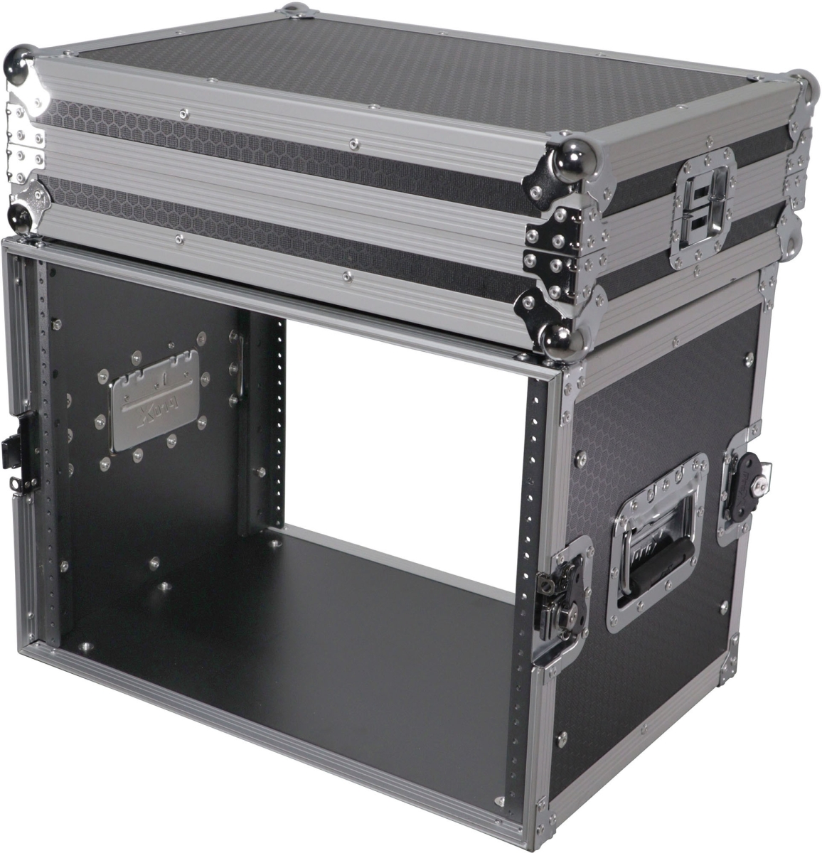 PXG-X-8UE 14 in. Deep with Handles ATA-300 Black 8U Deluxe Effects Rack & Flight Case